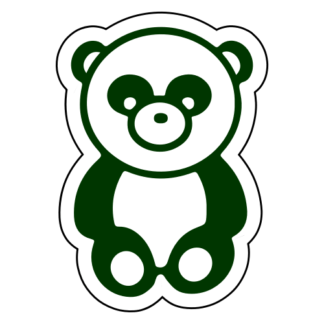 Sitting Big Nose Panda Sticker (Dark Green)